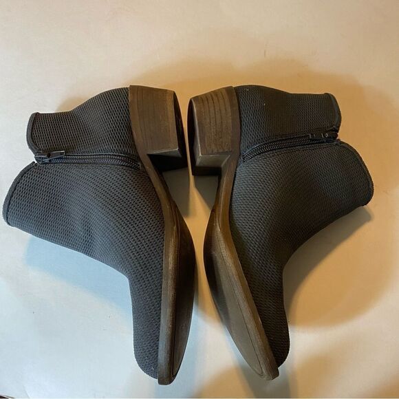 kensie Gerona Ankle Boot chunky block stacked heel zip up leather suede 6.5 - Picture 6 of 9